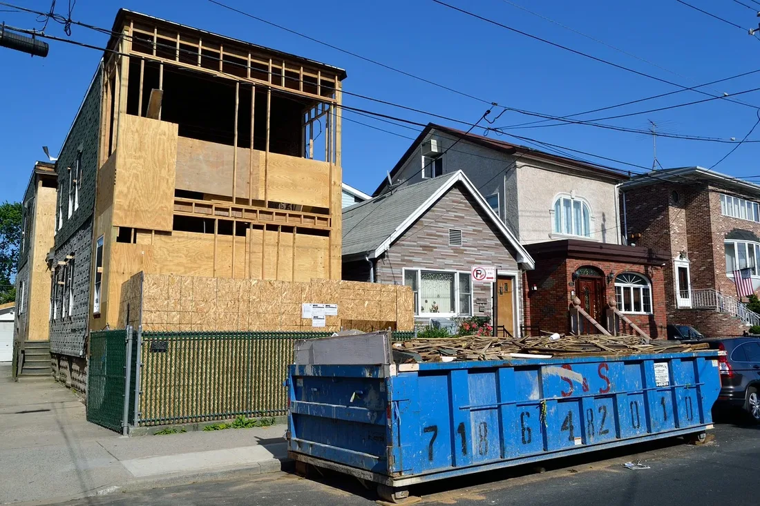 Home under construction during a renovation project